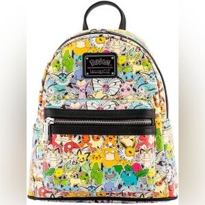 NWT Loungefly Pokémon Ombré All Over Rainbow Character Print Mini Backpack